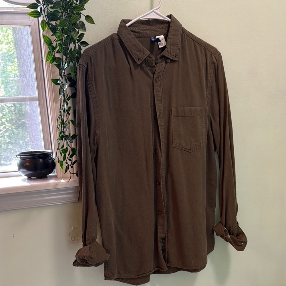 Men's Olive Green Casual Shirt